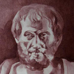 Paola De Rosa - Aristotele (384-83 a.C.- 322 a.C.), 2014 - Acquerello, Dim: 20x20 cm