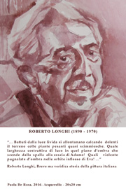 Paola De Rosa - Roberto Longhi (1890 - 1970), 2016 - Acquerello, Dim: 20x20 cm