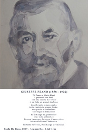 Paola De Rosa - Giuseppe Peano (1858 - 1932), 2007 - Acquerello, Dim: 14x21 cm