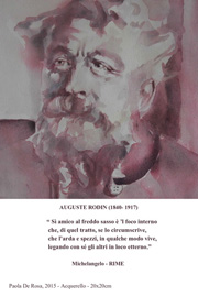 Paola De Rosa - Auguste Rodin (1840 - 1917), 2015 - Acquerello, Dim: 20x20 cm