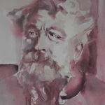 Paola De Rosa - Auguste Rodin (1840 - 1917), 2015 - Acquerello, Dim: 20x20 cm