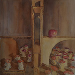 Paola De Rosa - Studio V Stazione: Gesù è giudicato da Pilato, 2012 - Acquerello - 21,5 x 21,5 cm