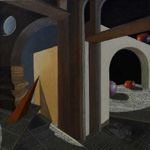 Paola De Rosa - I Stazione: Gesù in agonia nell'orto degli ulivi - 2012 - Olio su tela - 43 x 43 cm