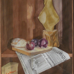 Paola De Rosa - Osservatrice romana, 2007 - Acquerello - Dim: 37,5 x 56,5 cm